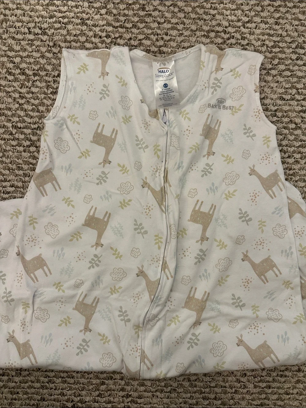 HALO Beige & White Llama Print Sleepsack